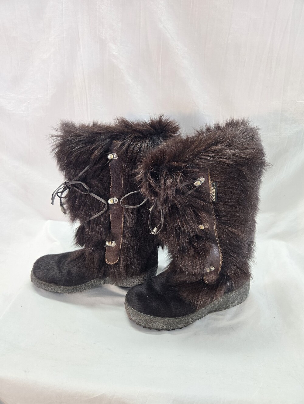 Oscar Sport Brown Fur Winter Boots Women's EU 39.